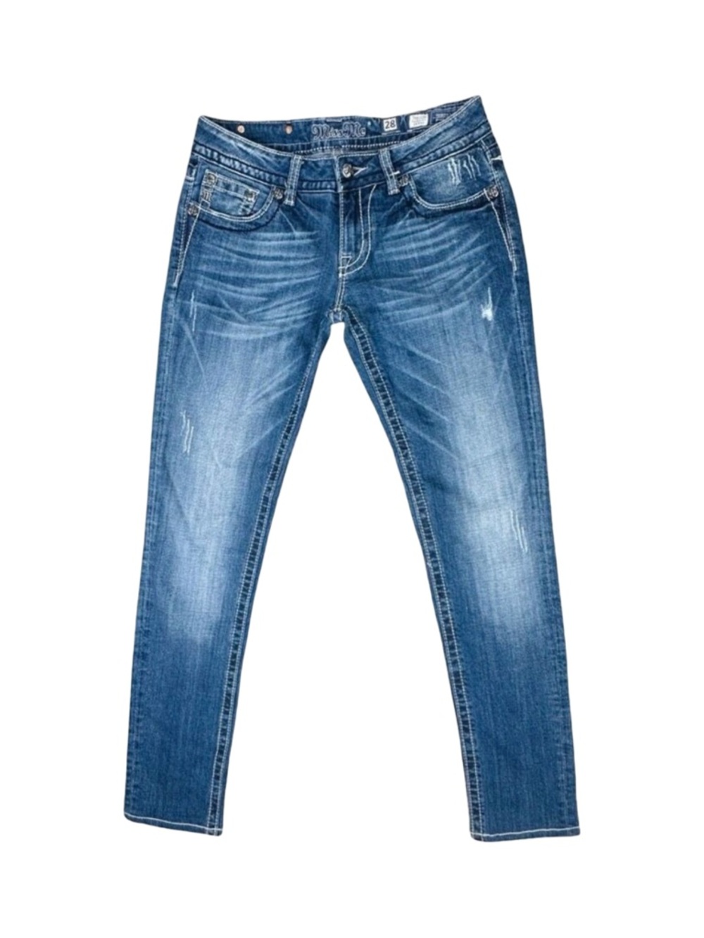 Vintage Y2K Miss Me JP6103S Bling Skinny Jeans - Size 28